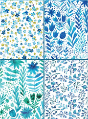 Set Of 4 Magnetic Notepads Blue Abstract By Unknown