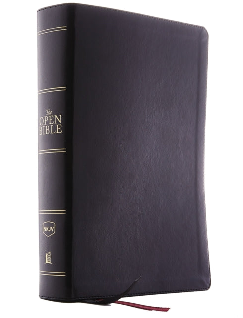 Nkjv Open Bible Leathersoft Black Red Le