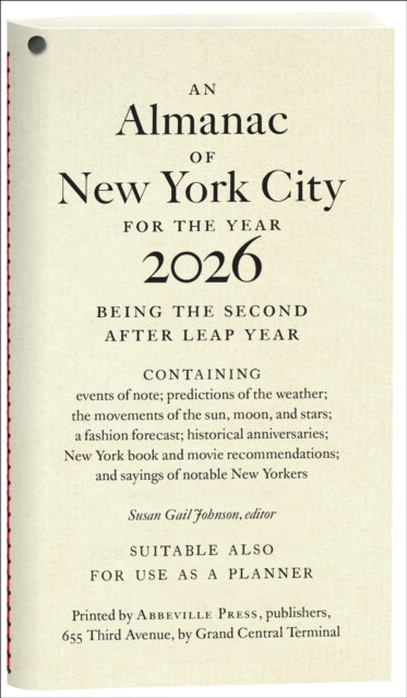 Almanac Of New York City For The Year 2 By Johnson Susan Gail