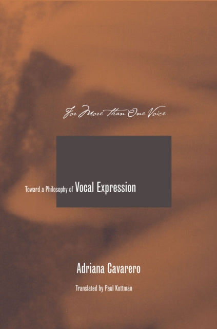 For More Than One Voice Toward A Philoso By Unknown