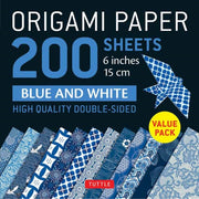 Origami Paper 200 Sheets Blue White Patt By Tuttle Publishing