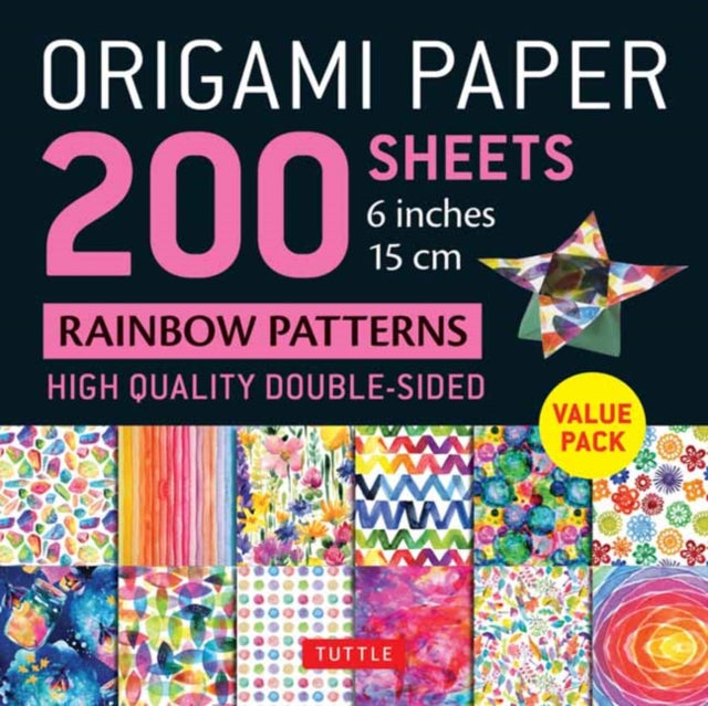 Origami Paper 200 Sheets Rainbow Pattern