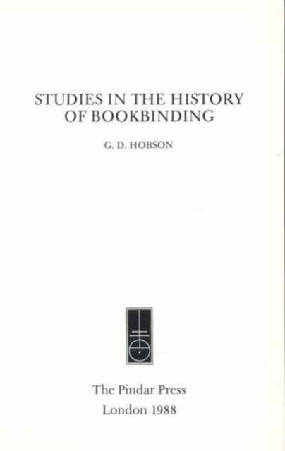 Studies In The History Of Bookbinding