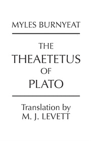 Theaetetus Of Plato By Burnyeat