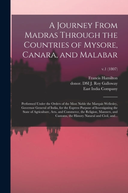 A Journey From Madras Through The Countr