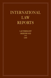 International Law Reports By Edited By Elihu Laut