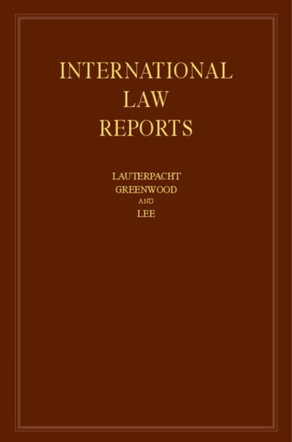 International Law Reports By Edited By Elihu Laut