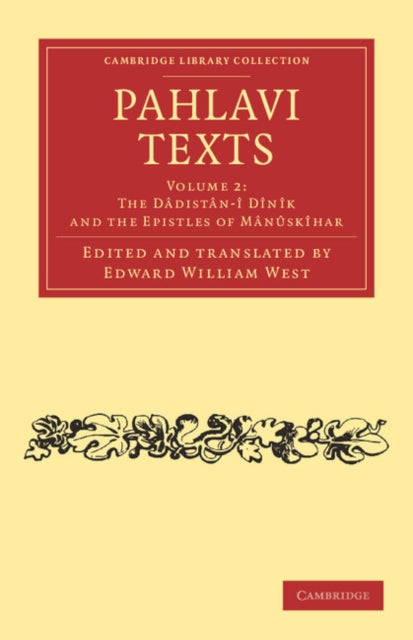 Pahlavi Texts Vol 2 By Translate  Edited An