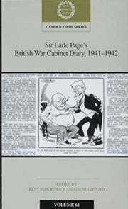 Sir Earle Pages British War Cabinet Di