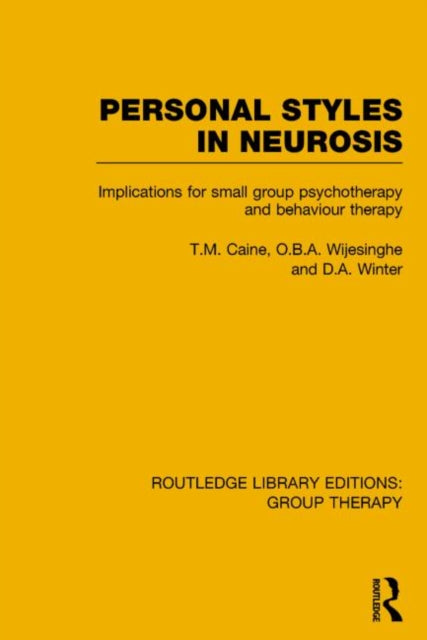 Personal Styles In Neurosis Rle Group Th