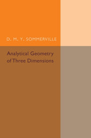 Analytical Geometry Of Three Dimensions