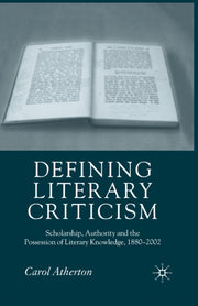 Defining Literary Criticism : Scholarshi