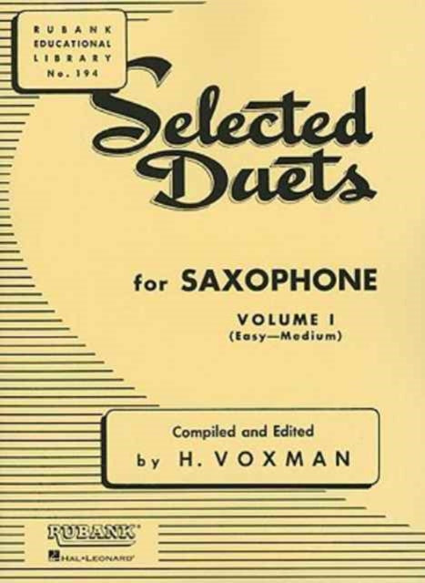 Selected Duets Saxophone 1 By H. Voxman