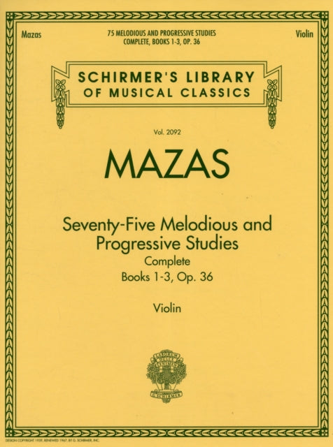 Mazas 75 Melodies & Progressive Studies