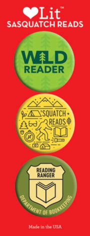 Sasquatch Reads 3 Button Assortment