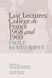 Benveniste Joseph Last Lectures