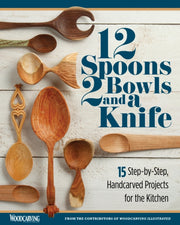 12 Spoons 2 Bowls & A Knife By Woodcarving Illus