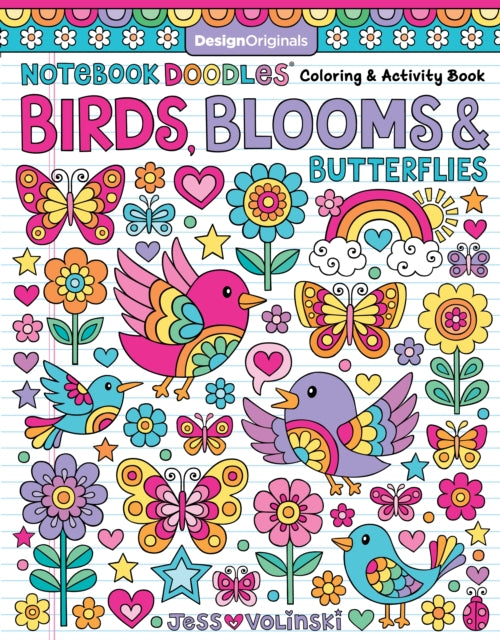 Notebook Doodles Birds Blooms/butterflie