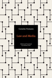 Law And Media By Vismann, Cornelia