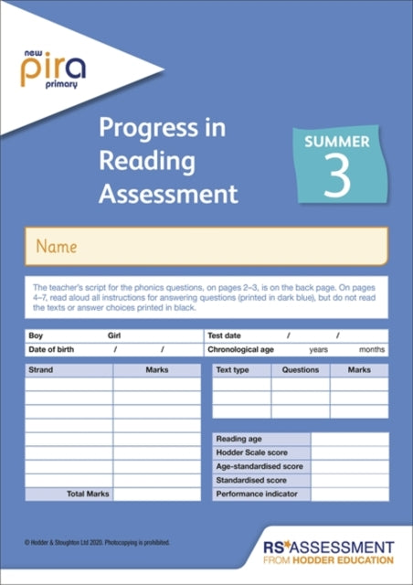 New Pira Test 3 Summer Pk10 Progress In