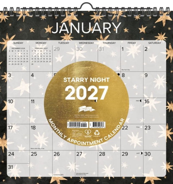 Starry Night 2027 12 X 12 Spiral Wall Ca By Willow Creek Press