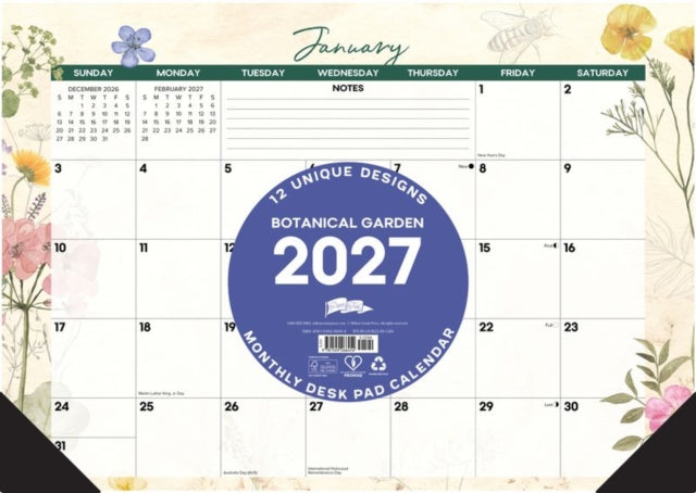 Botanical Garden 2027 17 X 12 Monthly De By Willow Creek Press