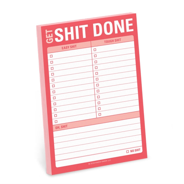 Get Shit Done Great Big Sticky Note By Knock Knock