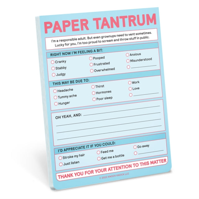 Knock Knock Paper Tantrum Nifty Note Pad