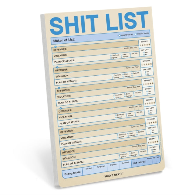 Knock Knock Shit List Pad Pastel