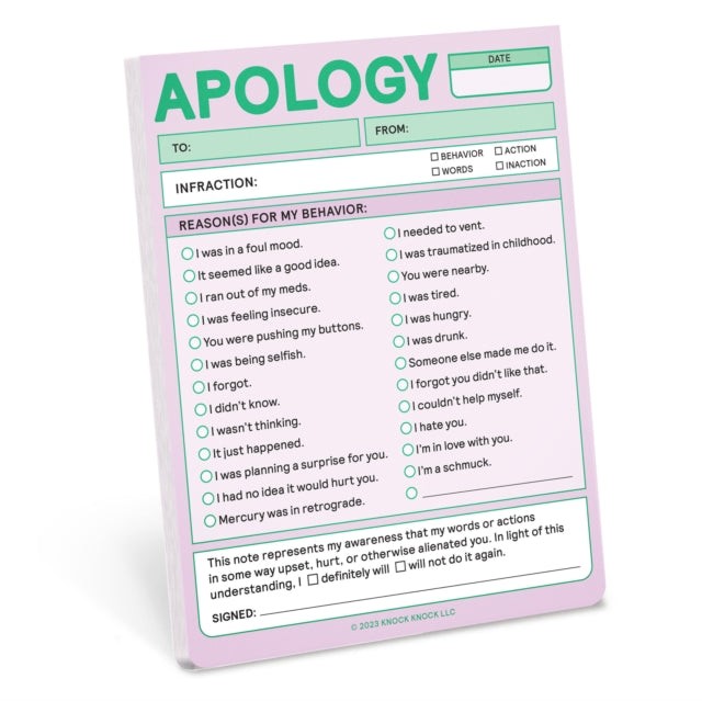 Knock Knock Apology Nifty Note
