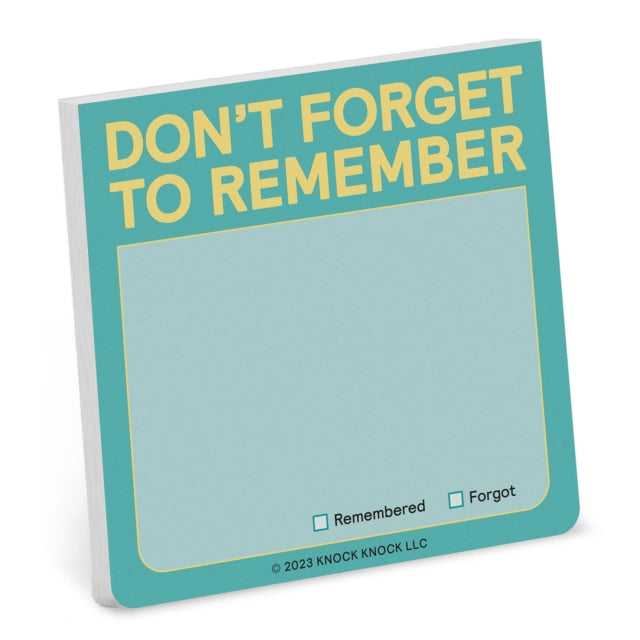 Knock Knock Dont Forget To Remember Sti
