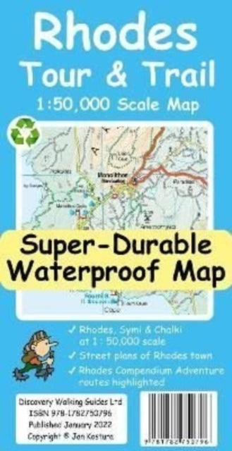 Rhodes Tour & Trail Super-durable Map