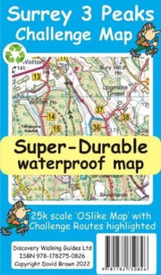 Surrey 3 Peaks Challenge Map And Guide By Brawn, David
