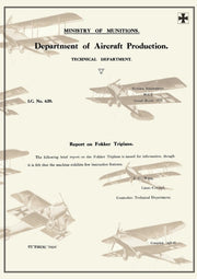 Report On Fokker Triplane, March 1918rep By Ministry Of Munition