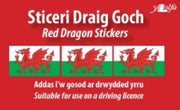 Sticeri Ddraig Goch Red Dragon Stickers