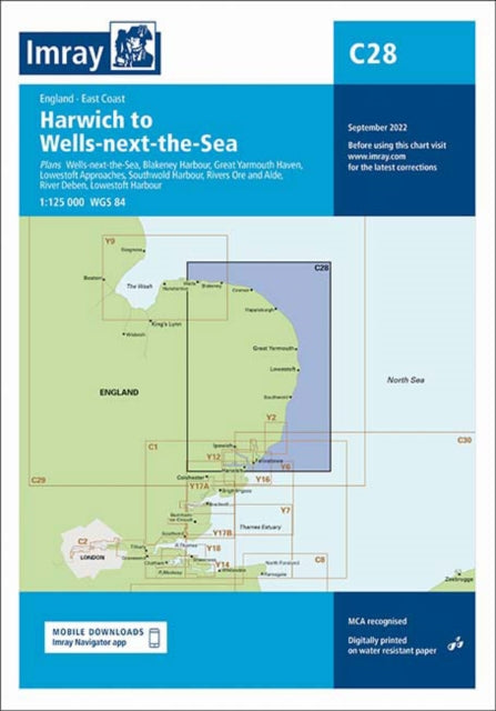Chart C28 Harwich To Wells Next The Sea By Imray