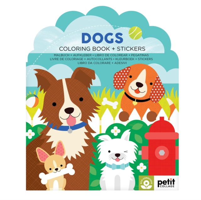 Dogs Coloring Book & Stickers