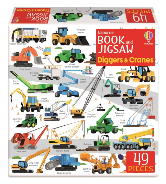 Usborne Book & Jigsaw Diggers & Cranes By Smith, Sam