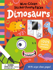 Wipe Clean Sticker Funny Faces Dinosaurs