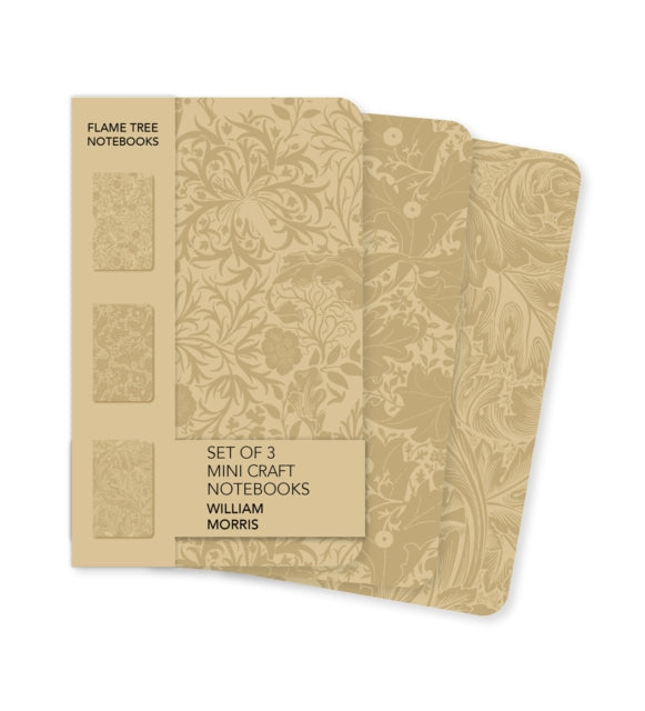 William Morris Set 3 Mini Craft Notebks By Flame Tree Studio