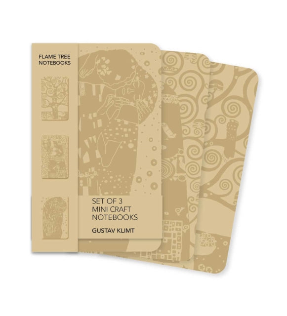 Gustav Klimt Set Of 3 Mini Craft Notebks