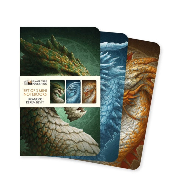 Dragons/kerem Beyit Set 3 Mini Notebooks By Flame Tree Studio