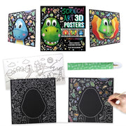 Scratch Art 3d Posters T Rex & Friends