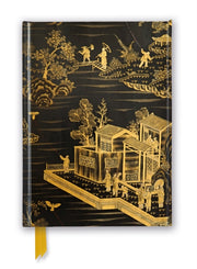 Chinese Lacquer Black/gold Screen Journa