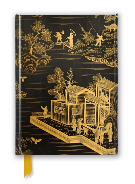 Chinese Lacquer Black/gold Screen Journa