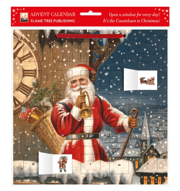 Snowy Santa Claus Advent Calendar With S