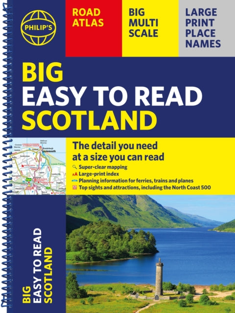 Philips Big Easy To Read Scotland Spiral By Philips Maps
