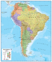 America South Flat Laminated Map Mi