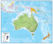 Australasia Flat Laminated Map