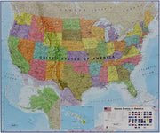 Usa Political Flat Laminated Map